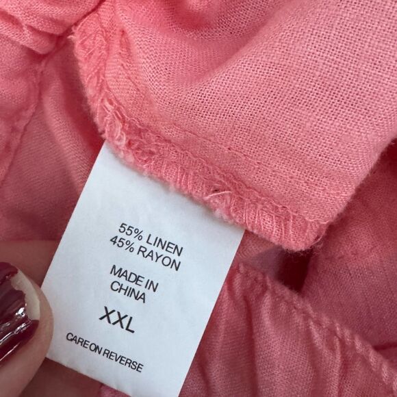 NWT New York & Company Women's Pink Linen Blend Straight Leg Pants Size XXL - Picture 6 of 8